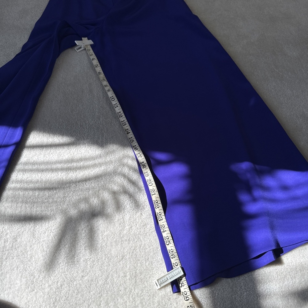 VINTAGE Black Tie Oleg Cassini Wide Leg Pants Suit Purple Black Beaded Sz 8 - Picture 13 of 15
